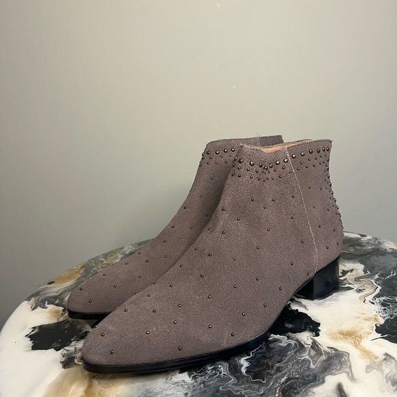 Bettye Leather Suede Studded Ankle Boot - Picture 1 of 11